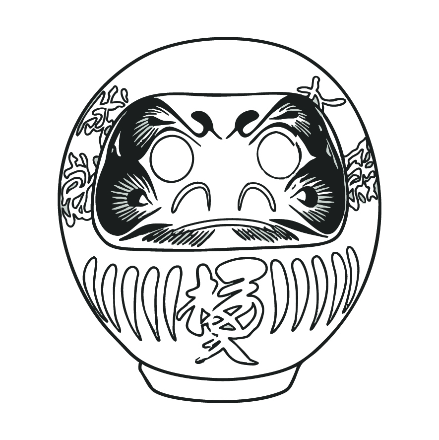 達磨（だるま）の塗り絵