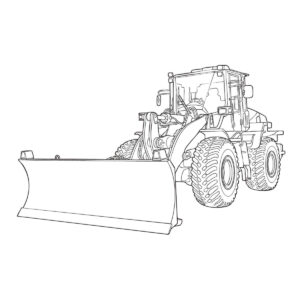 除雪ドーザの無料塗り絵イラスト（知育・高齢者レク用）