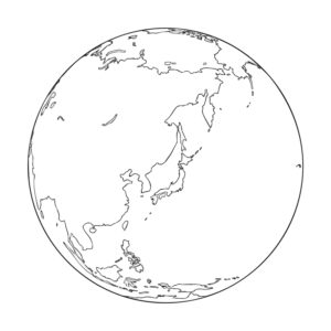 地球の無料塗り絵イラスト（知育・高齢者レク用）