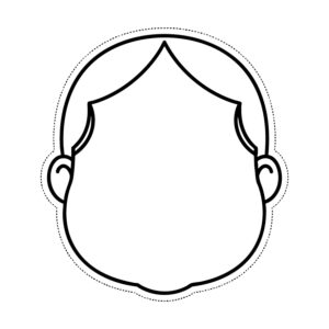 福笑いの無料塗り絵イラスト（知育・高齢者レク用）
