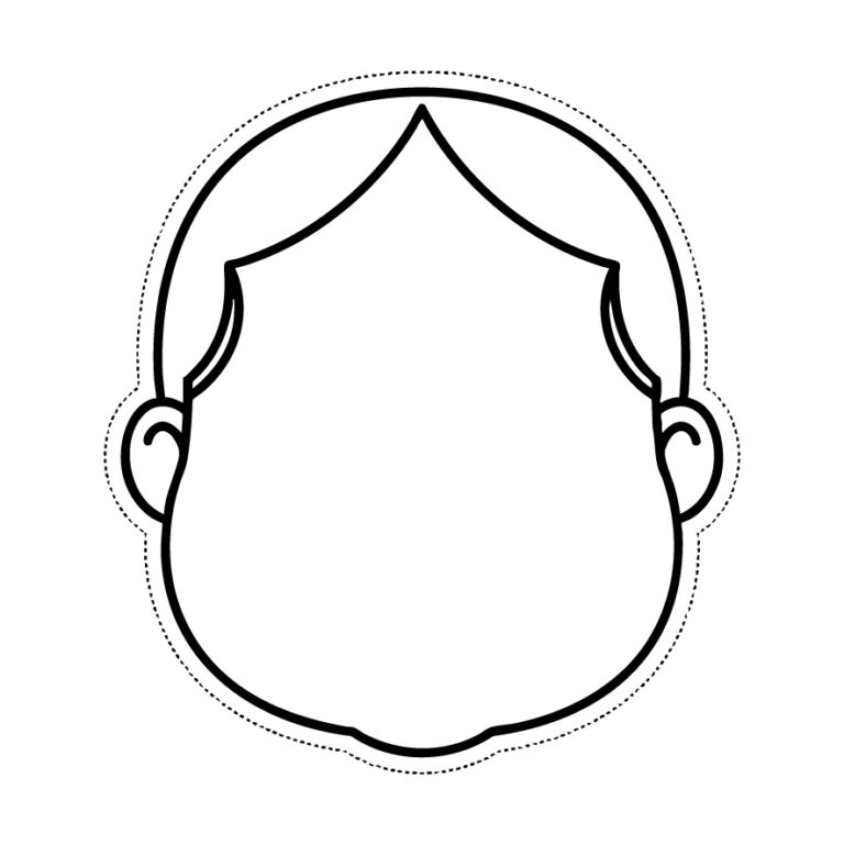 福笑いの無料塗り絵イラスト（知育・高齢者レク用）