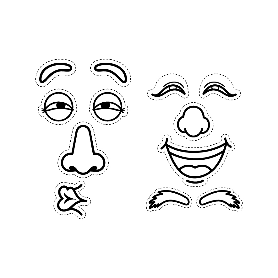 福笑い おかめ・ひょっとこ 顔パーツ