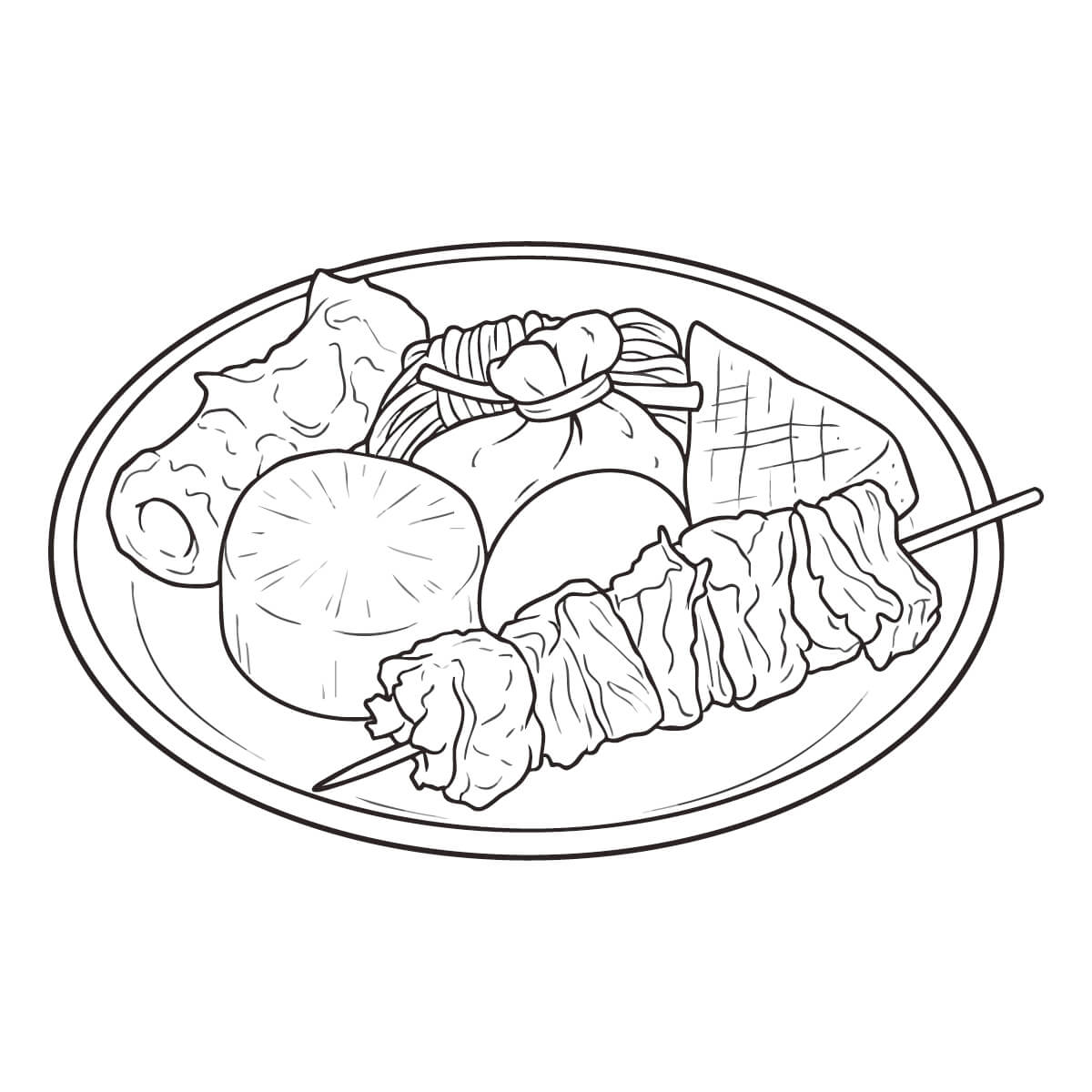 おでんの塗り絵