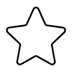 星マーク 単体の無料塗り絵イラスト（知育・高齢者レク用）
