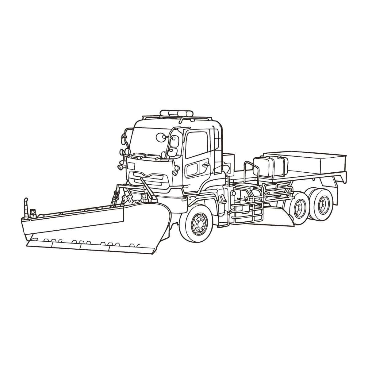 除雪車の塗り絵