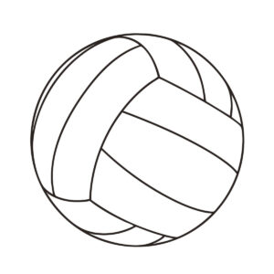 バレーボールの無料塗り絵イラスト（知育・高齢者レク用）