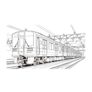 1000形の無料塗り絵イラスト（知育・高齢者レク用）