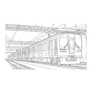 2000形の無料塗り絵イラスト（知育・高齢者レク用）