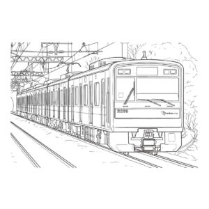 3000形の無料塗り絵イラスト（知育・高齢者レク用）