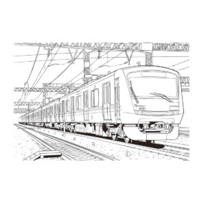 小田急線 （小田急電鉄）の無料塗り絵イラスト（知育・高齢者レク用）