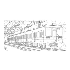 8000形の無料塗り絵イラスト（知育・高齢者レク用）