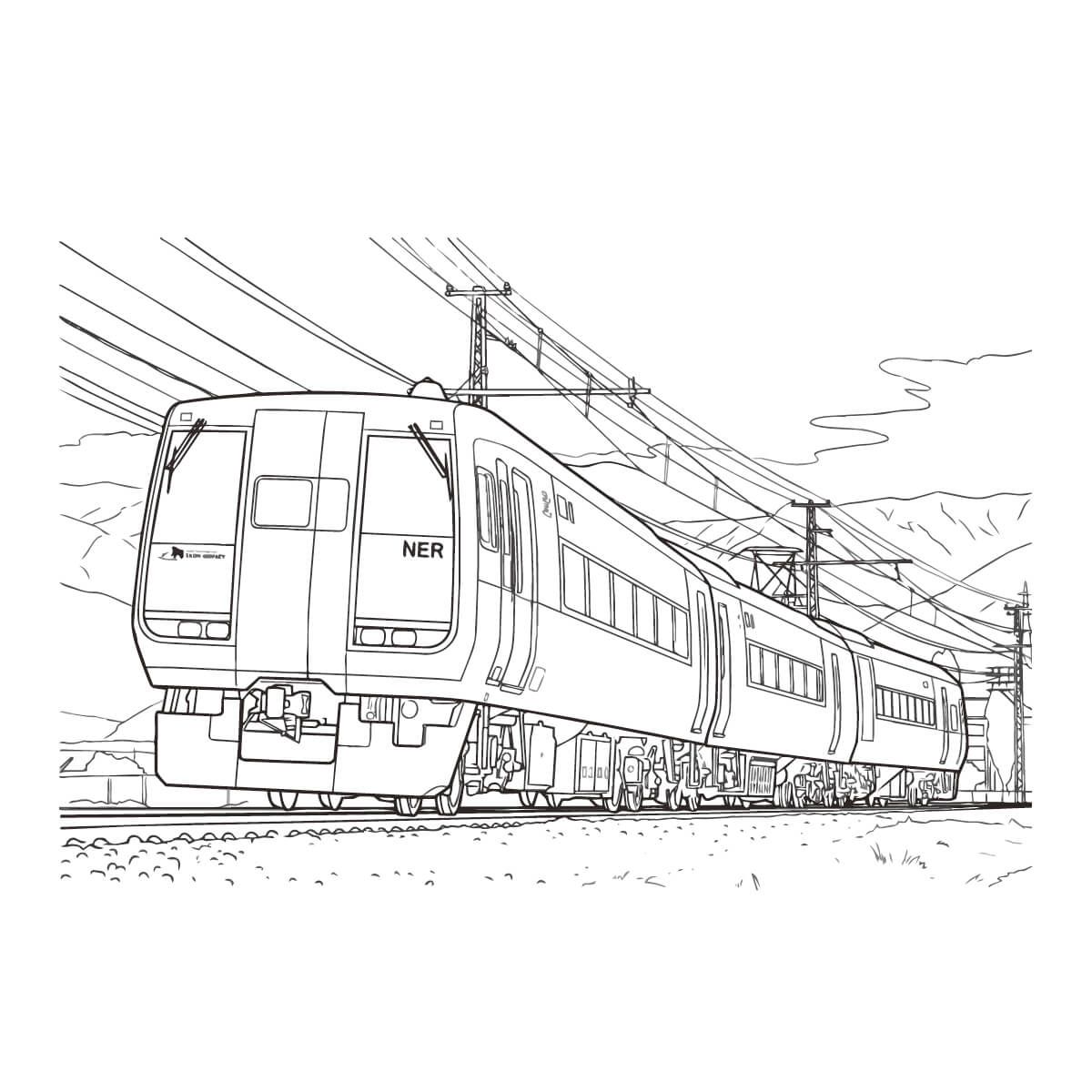 長野電鉄スノーモンキーの塗り絵