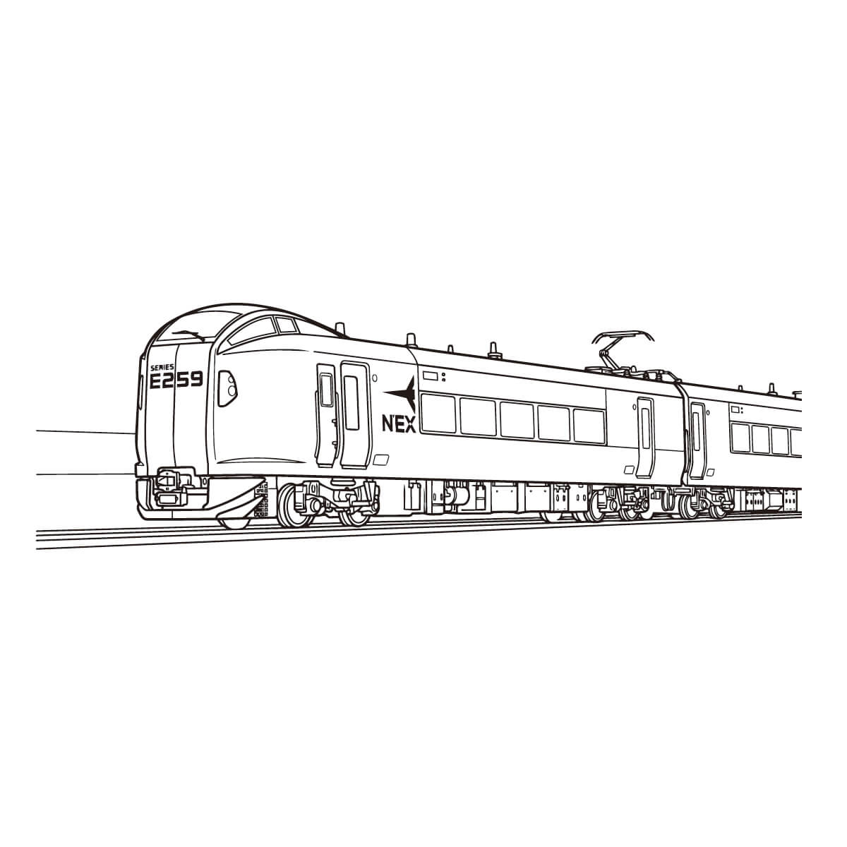 成田エクスプレスの塗り絵