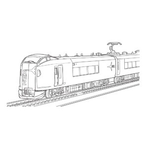 E259系　旧塗装の無料塗り絵イラスト（知育・高齢者レク用）