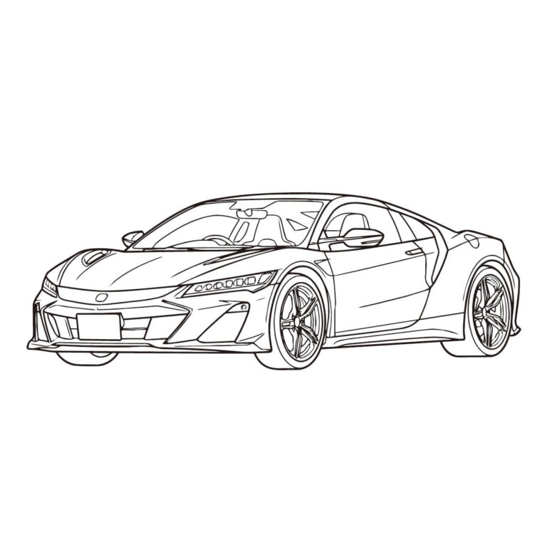 NSXの無料塗り絵イラスト（知育・高齢者レク用）
