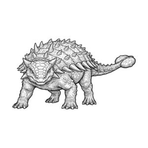 アンキロサウルス２の無料塗り絵イラスト（知育・高齢者レク用）