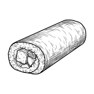 恵方巻の無料塗り絵イラスト（知育・高齢者レク用）