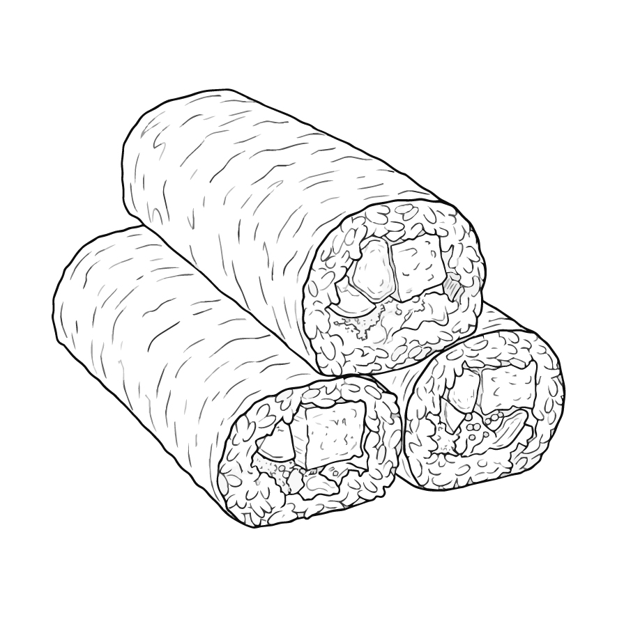 恵方巻の塗り絵