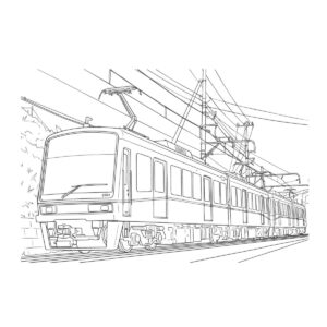 2000形の無料塗り絵イラスト（知育・高齢者レク用）