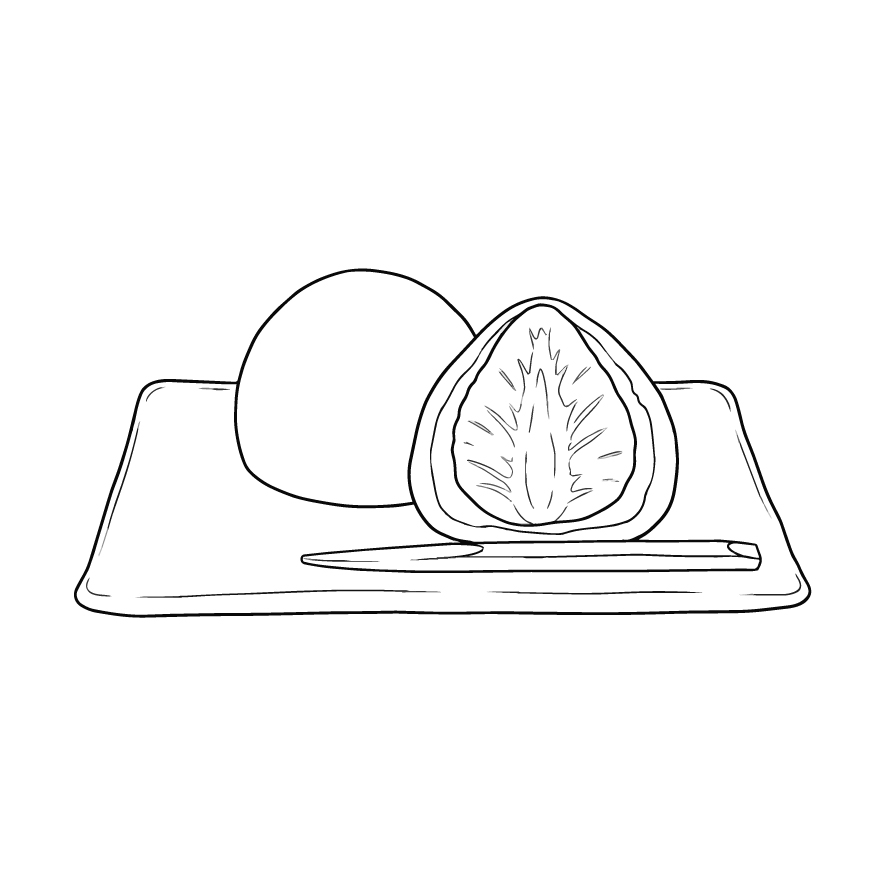 苺大福の塗り絵