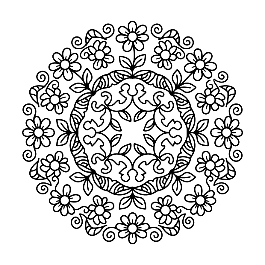 マンダラ（曼荼羅）の塗り絵