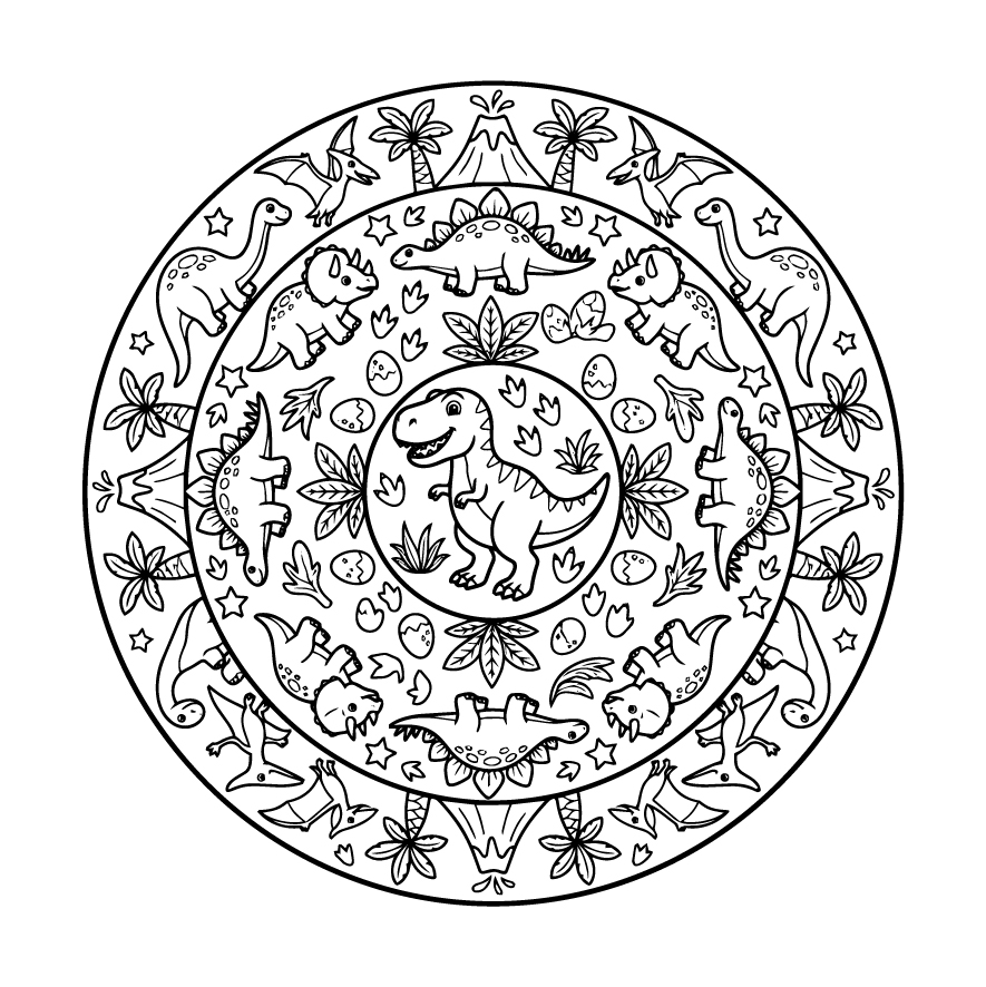 子供向けの恐竜曼荼羅