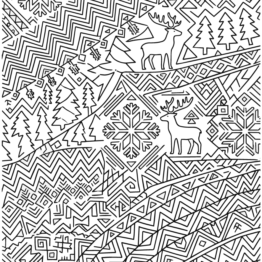 ノルディック柄の塗り絵