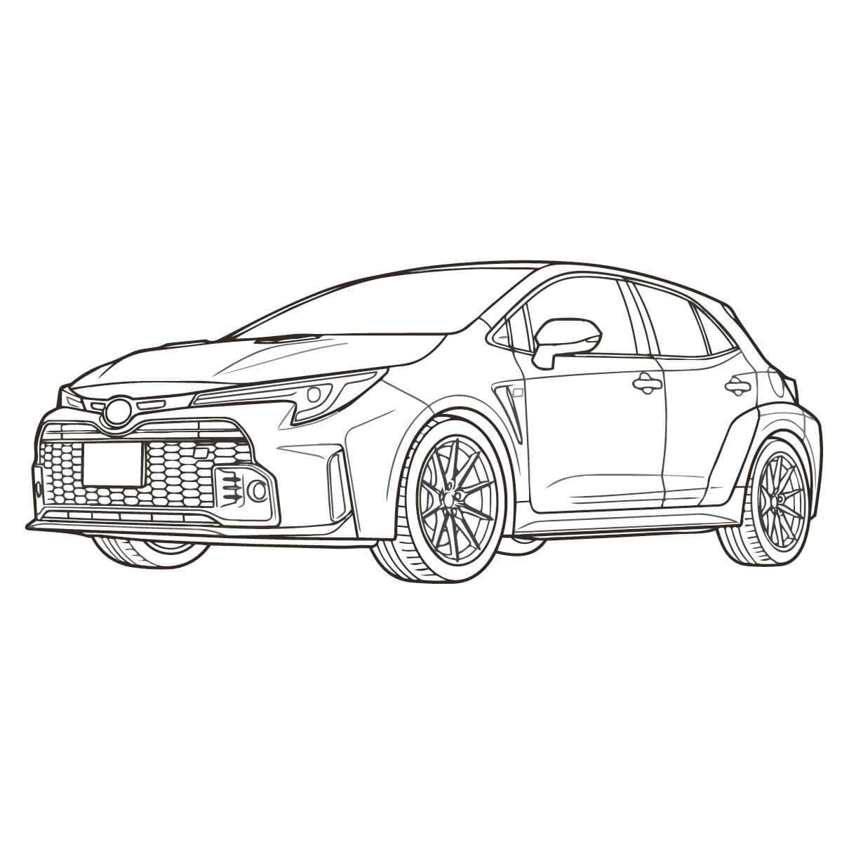 GRカローラの塗り絵