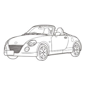 初代コペンの無料塗り絵イラスト（知育・高齢者レク用）