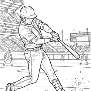 Free printable Baseball player 3 coloring page