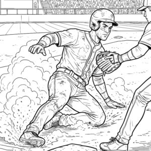 Free printable Baseball player 4 coloring page
