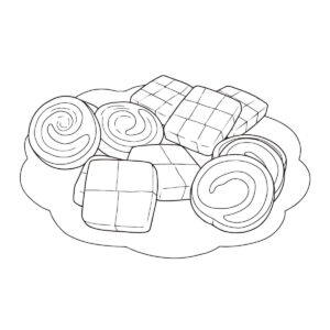 クッキーの無料塗り絵イラスト（知育・高齢者レク用）