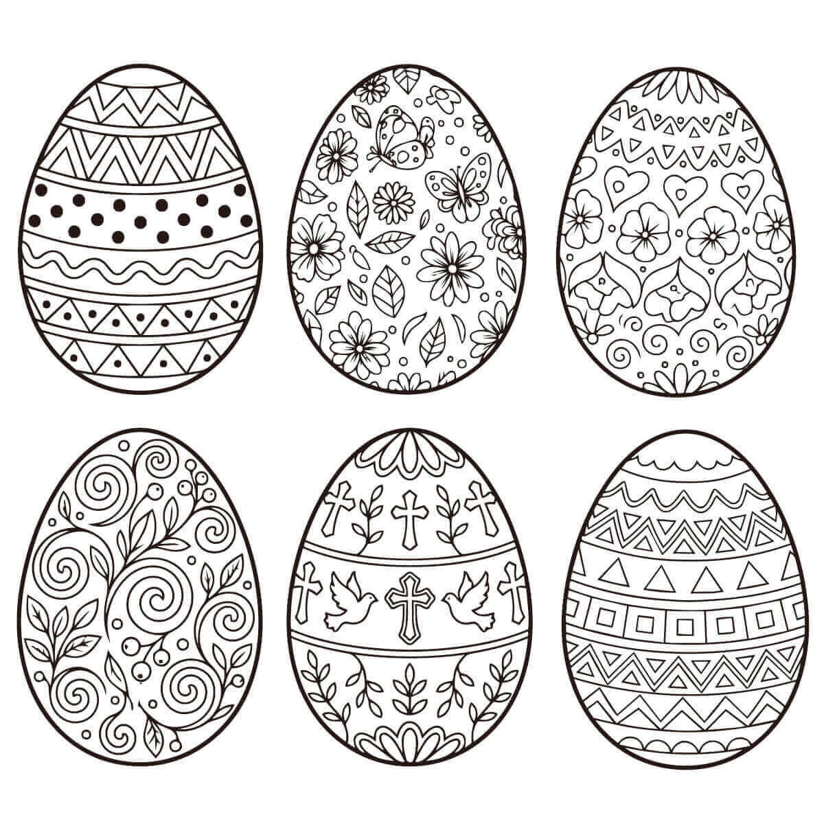 イースターエッグの塗り絵