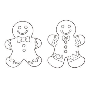 ジンジャークッキー (ジンジャーブレッドマン)の無料塗り絵イラスト（知育・高齢者レク用）
