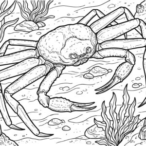 Free printable Snow crab (Matsuba crab / Echizen crab) coloring page
