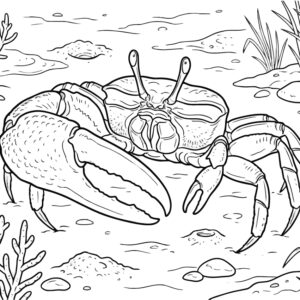 Free printable Fiddler crab coloring page