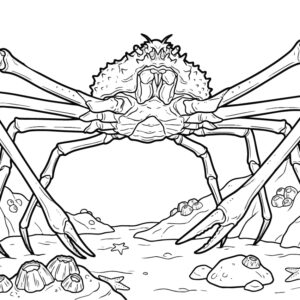 Free printable Japanese spider crab (World's largest) coloring page