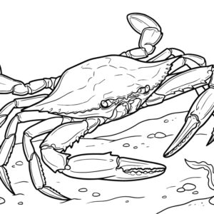 Free printable Gazami crab (Portunus trituberculatus) coloring page
