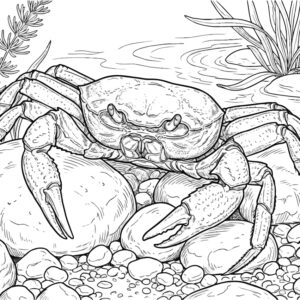 Free printable Japanese freshwater crab coloring page