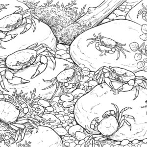 Free printable Japanese freshwater crab 2 coloring page