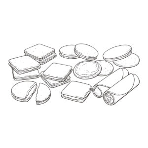 ラングドシャの無料塗り絵イラスト（知育・高齢者レク用）