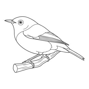 メジロの無料塗り絵イラスト（知育・高齢者レク用）
