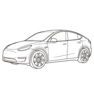モデルYの無料塗り絵イラスト（知育・高齢者レク用）