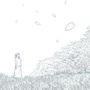 菜の花と桜の無料塗り絵イラスト（知育・高齢者レク用）