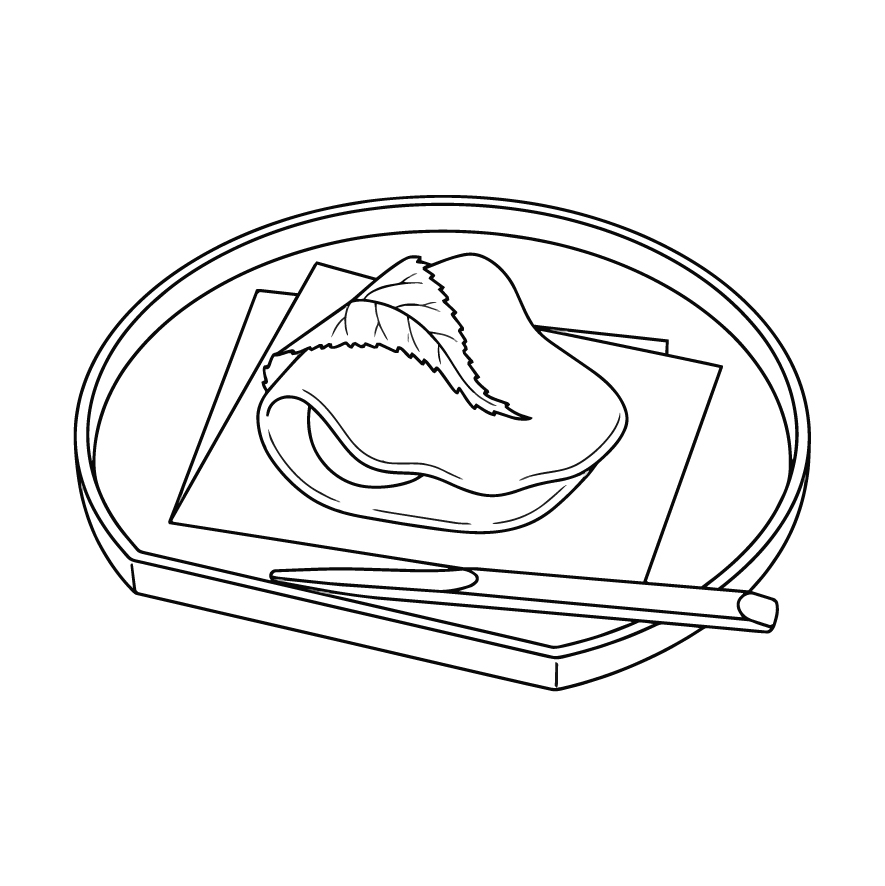 さくら餅の塗り絵