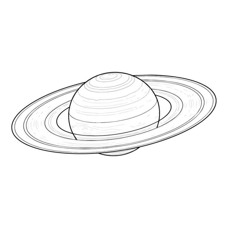 Free printable Saturn coloring page