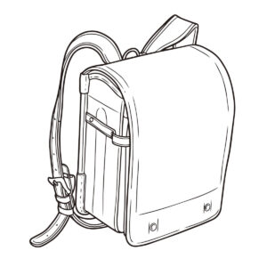 ランドセルの無料塗り絵イラスト（知育・高齢者レク用）