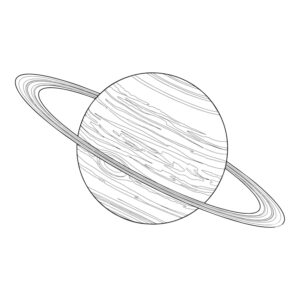 天王星の無料塗り絵イラスト（知育・高齢者レク用）