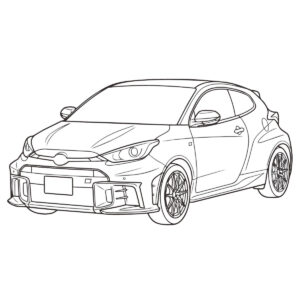 GRヤリス　RCの無料塗り絵イラスト（知育・高齢者レク用）