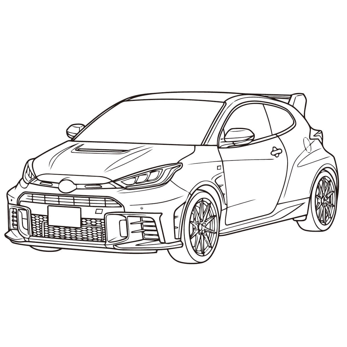 GRヤリスの塗り絵